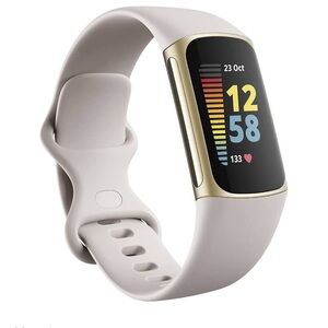 Fitbit charge 5 lunar white with soft gold, EC
